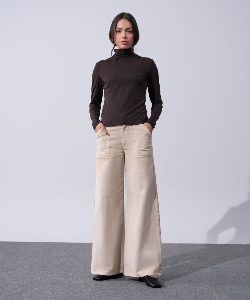 Women's Western Wear Brown Cotton Fitted Knit Top