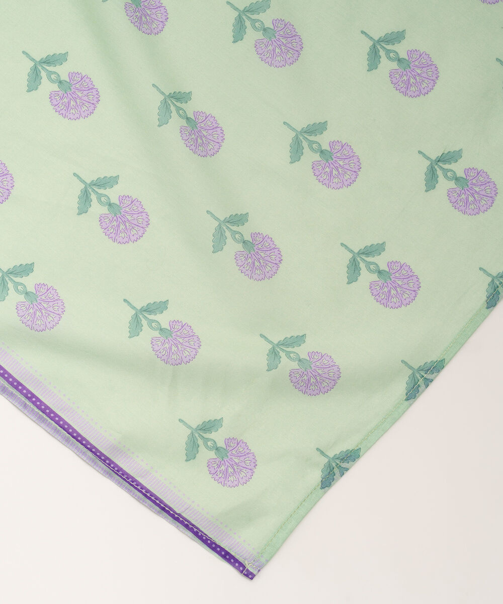 Lawn Printed Green Dupatta