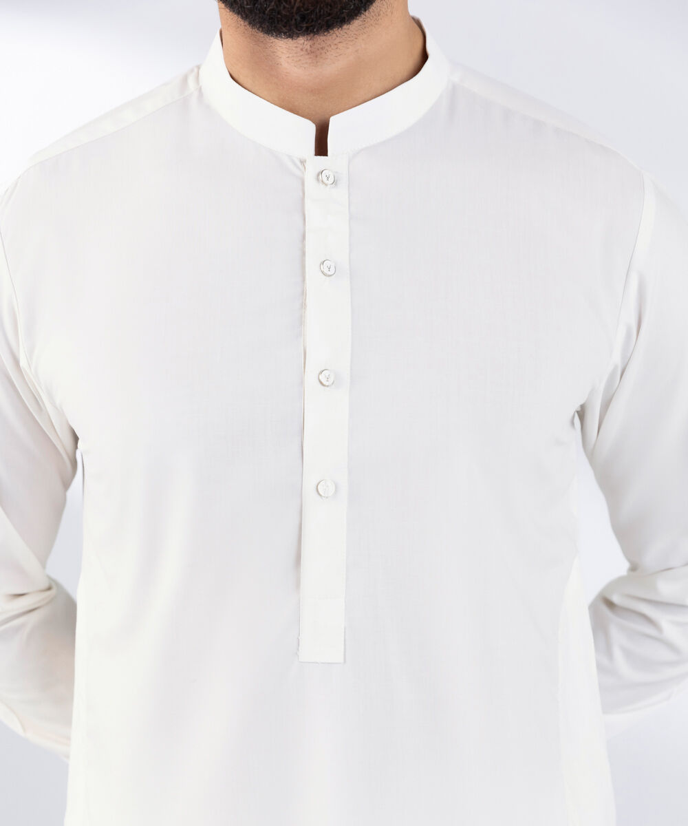 Men's Wash and Wear White Kurta Pajama