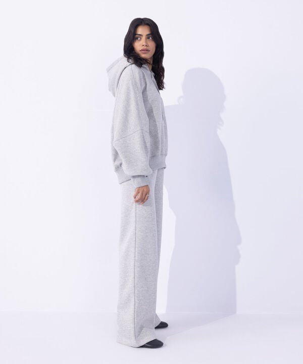 Fleece Hoodie with Waist Panel null