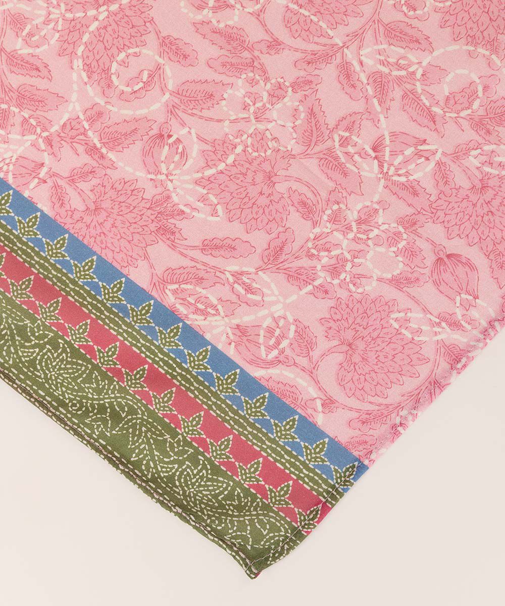 Fine Voile Pink Printed Dupatta