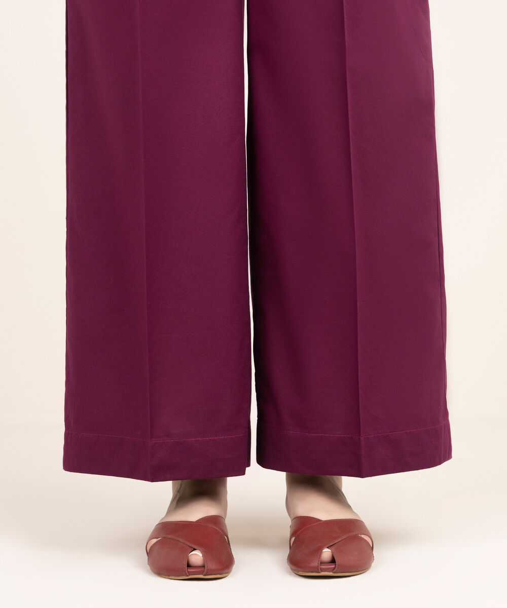 Women's RTW Cambric Solid Red Culottes