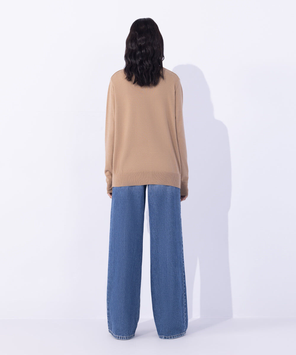 Woman - Beige Light Weight Knit Cardigan