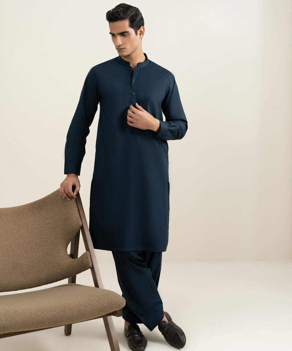 Men's Stitched Navy Kurta Shalwar
