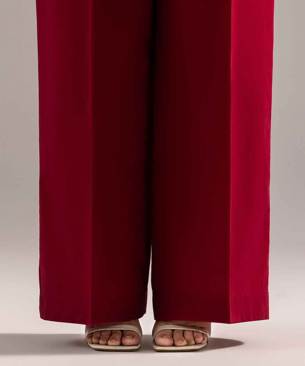 Women's RTW Cambric Solid Maroon Culottes