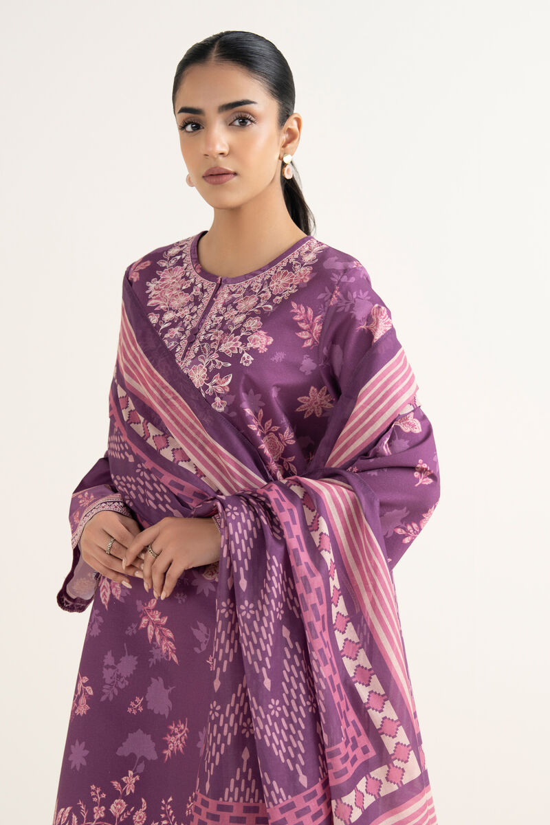 3 Piece - Embroidered Cotton Suit