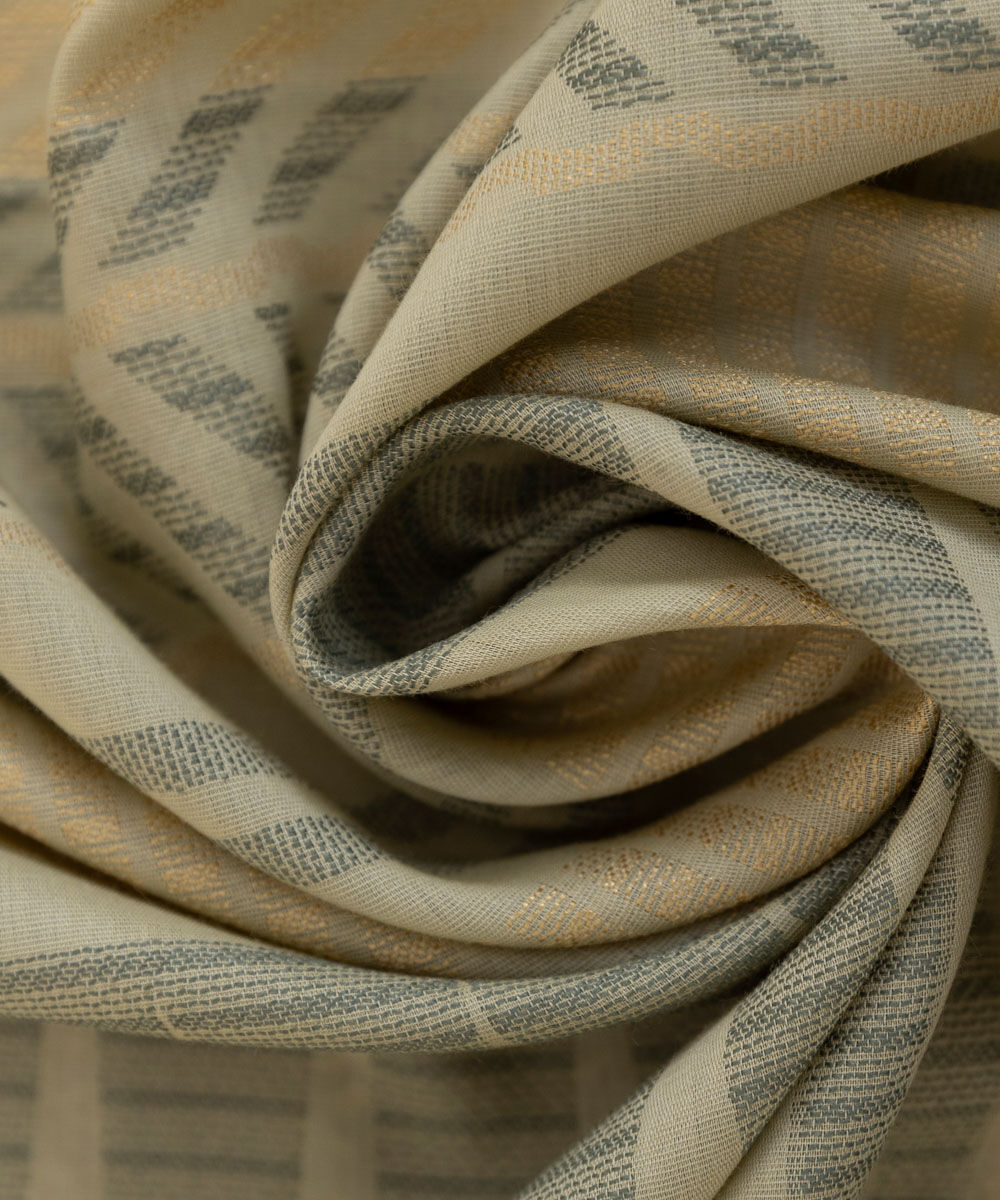 Extra Weft Jacquard Green Solid Dupatta