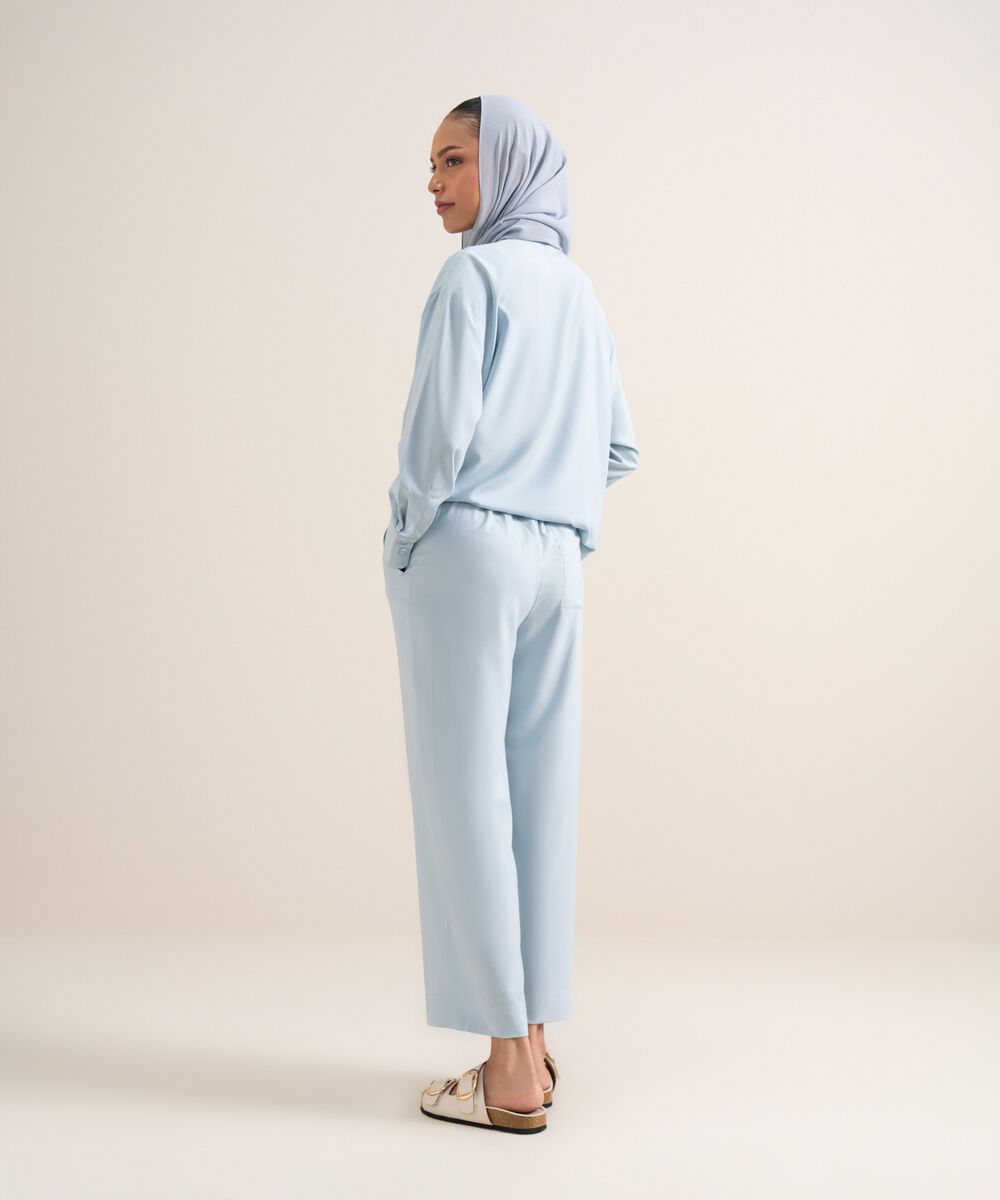 Women's Sky Blue Straight-Leg Pants