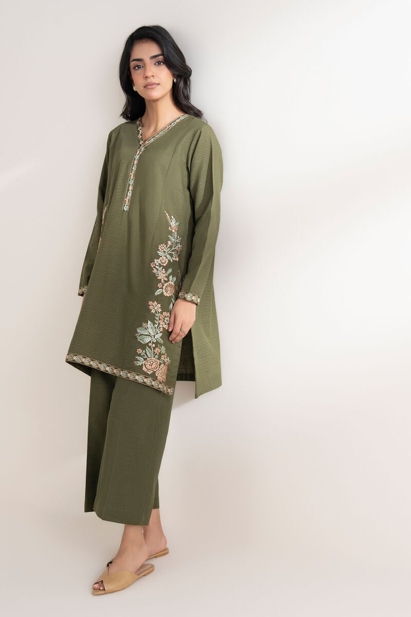 Embroidered Light Khaddar Shirt