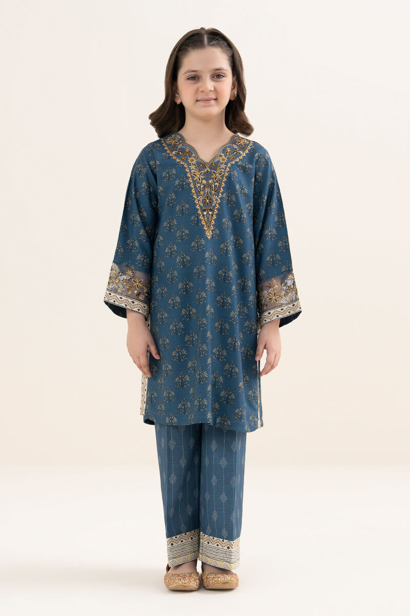 Embroidered Arabic Khaddar Suit