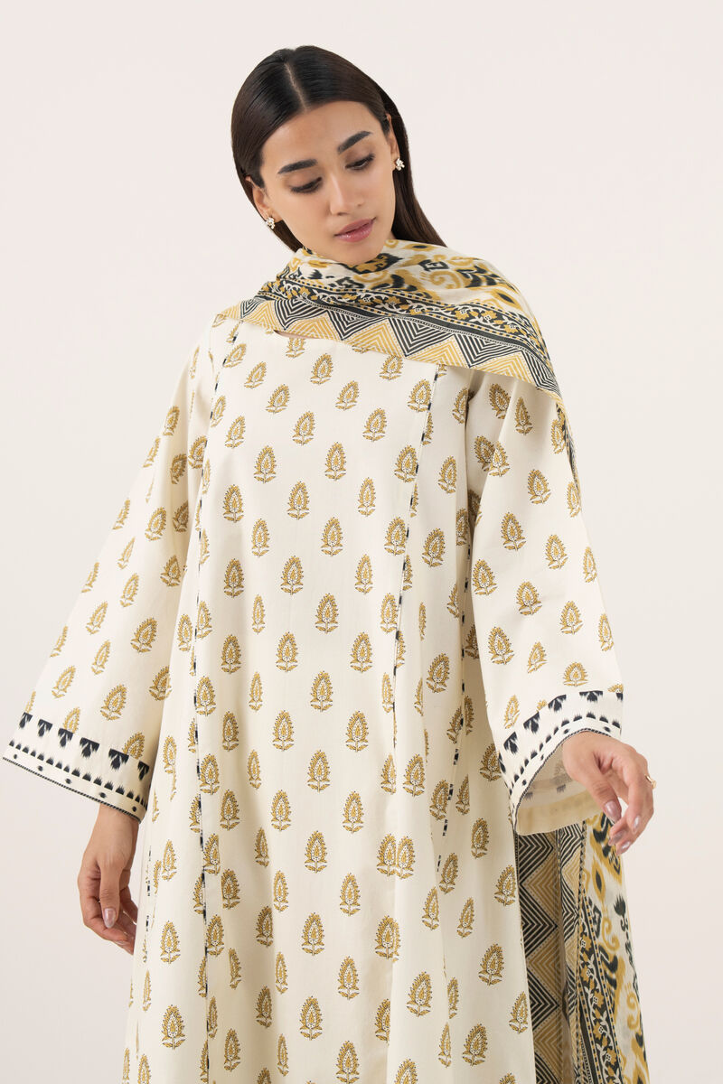 3 Piece - Printed Cotton Suit