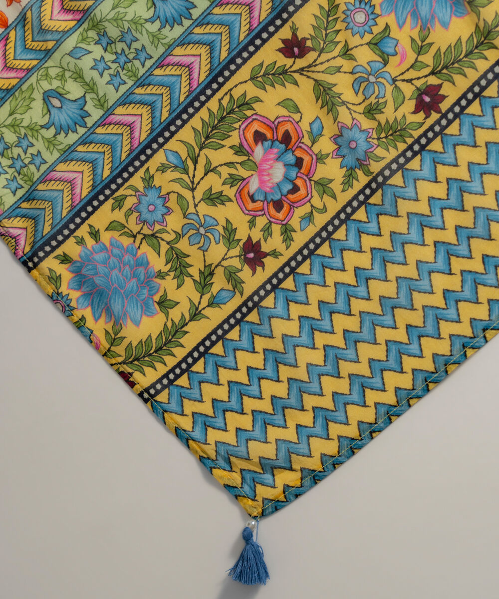 Women's RTW Fine Voil Printed Off White Dupatta