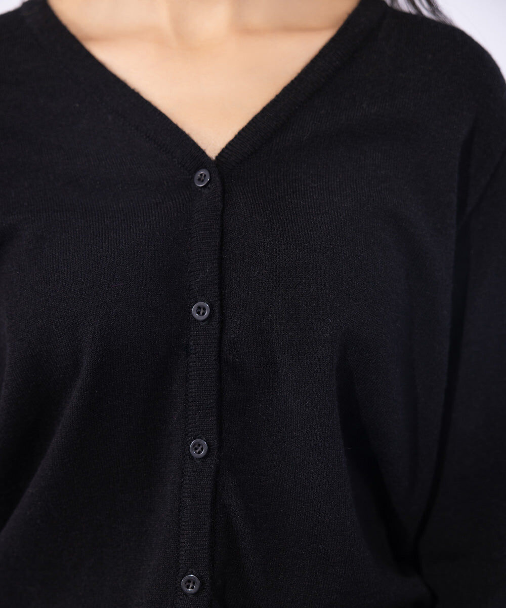 Woman - Black Light Weight Knit Cardigan