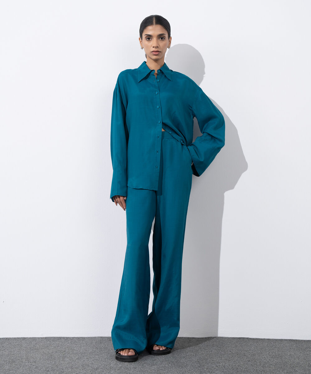 Women's Western Wear Zinc Viscose Pull-On Trousers