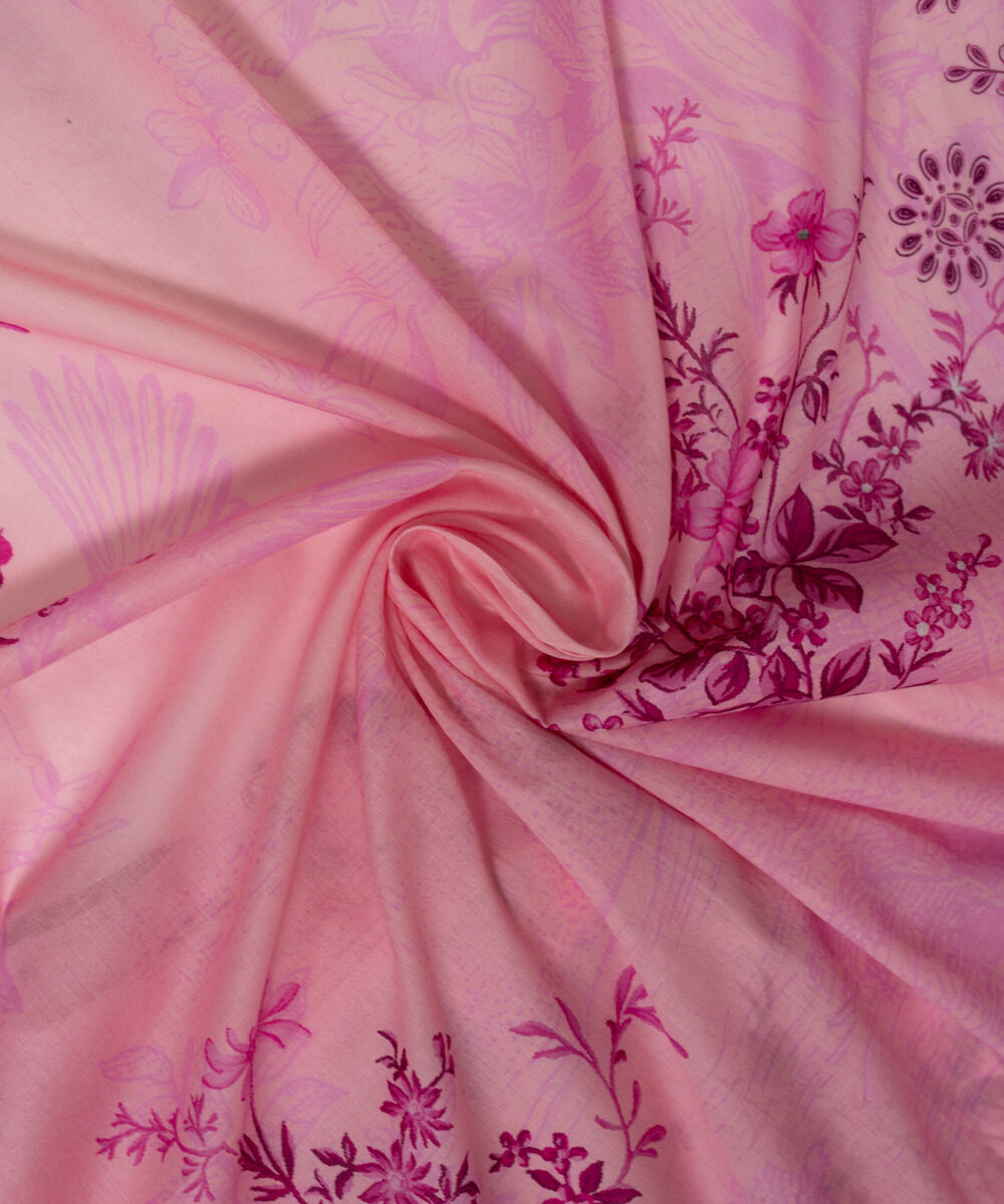 Fine Voile Printed Pink Dupatta