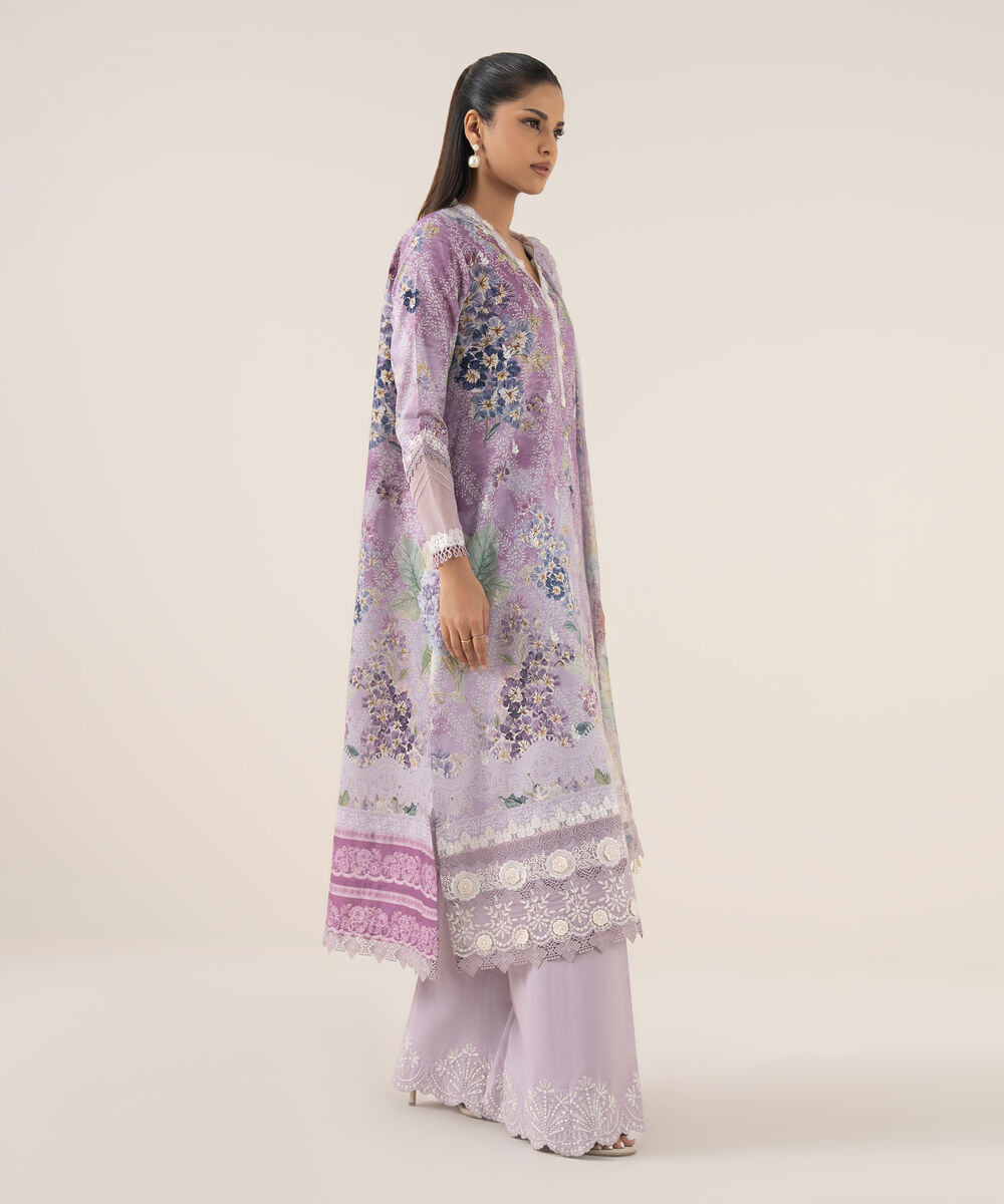 Women's Unstitched Pima Lawn Printed Three Piece Suit