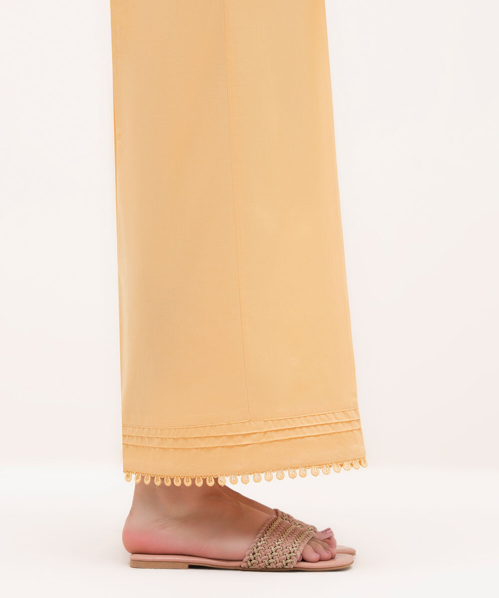 Women's RTW Cambric Orange Solid Culottes