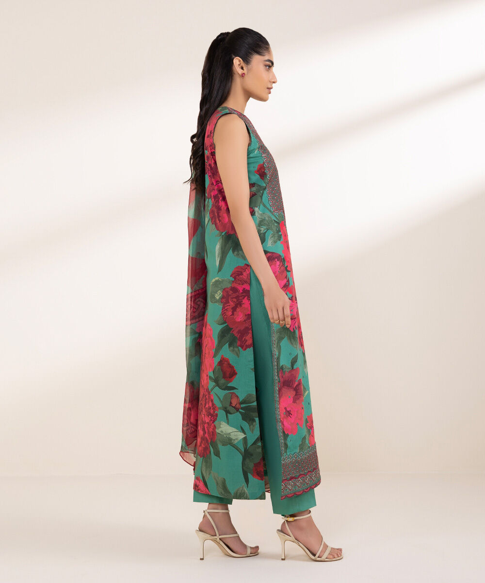 Woman - Multi 3 Piece - Embroidered Lawn Suit