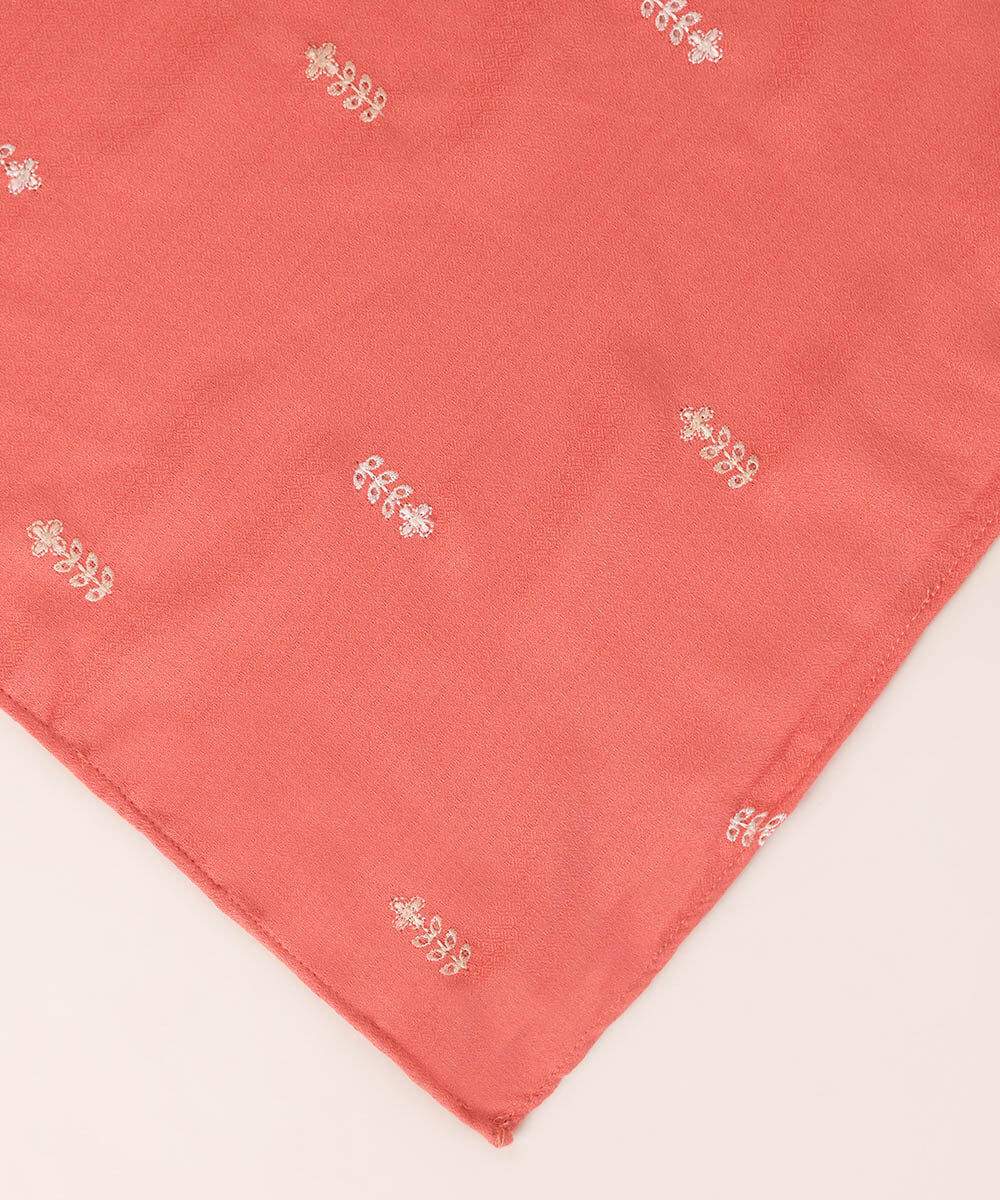 Woman - Pink Embroidered Blended Shawl