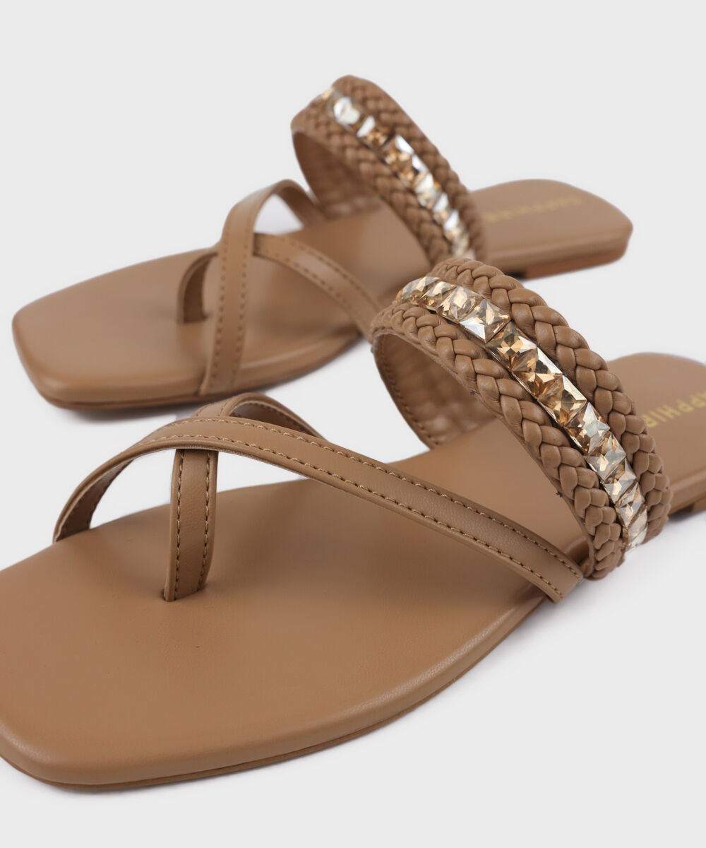 Woman - Brown Embellished Kolapuri