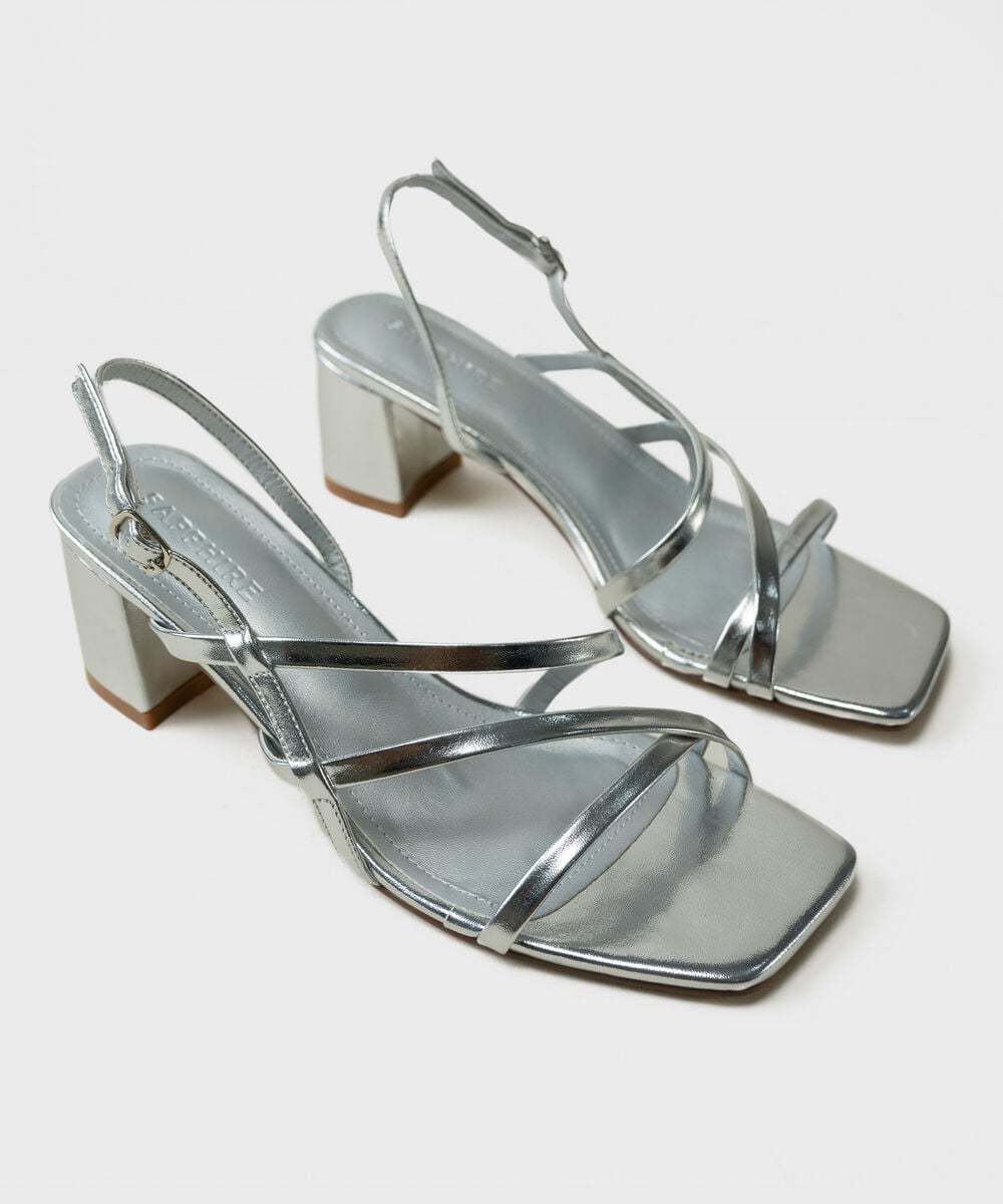 Women's Silver Block Heels