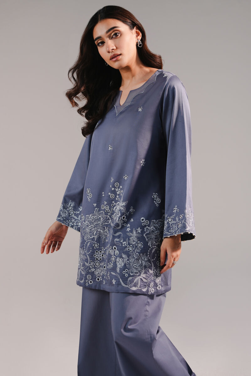 Embroidered Cotton Satin Shirt