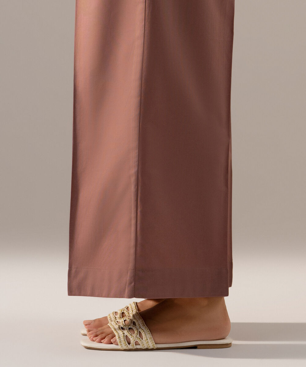 Women's RTW Cambric Solid Muted Pink Farshi Shalwar