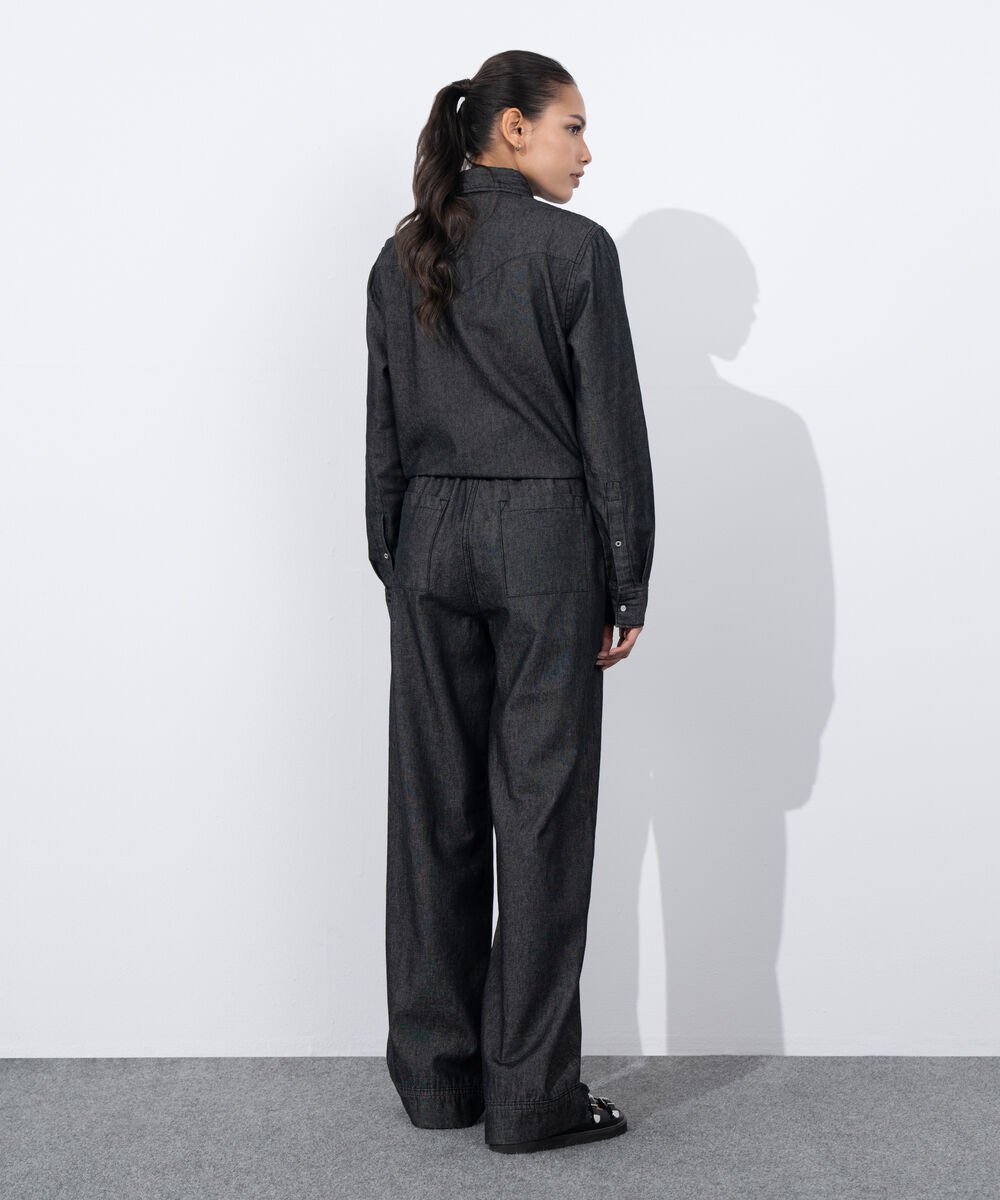 Women's Western Wear Grey Denim Pull-On Trouser