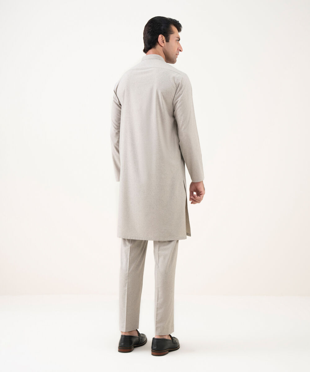 Men's Viscose Plain Grey Kurta Trousers