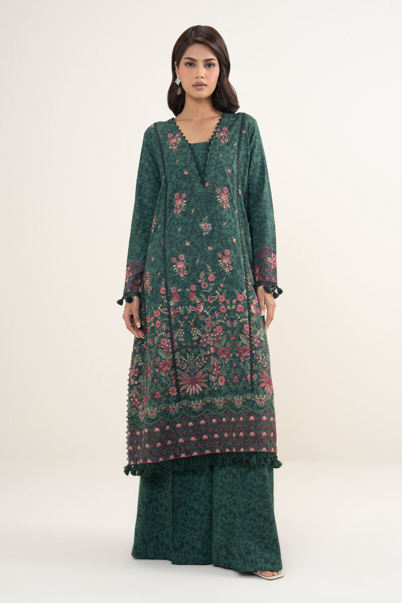 2 Piece - Embroidered Twill Suit