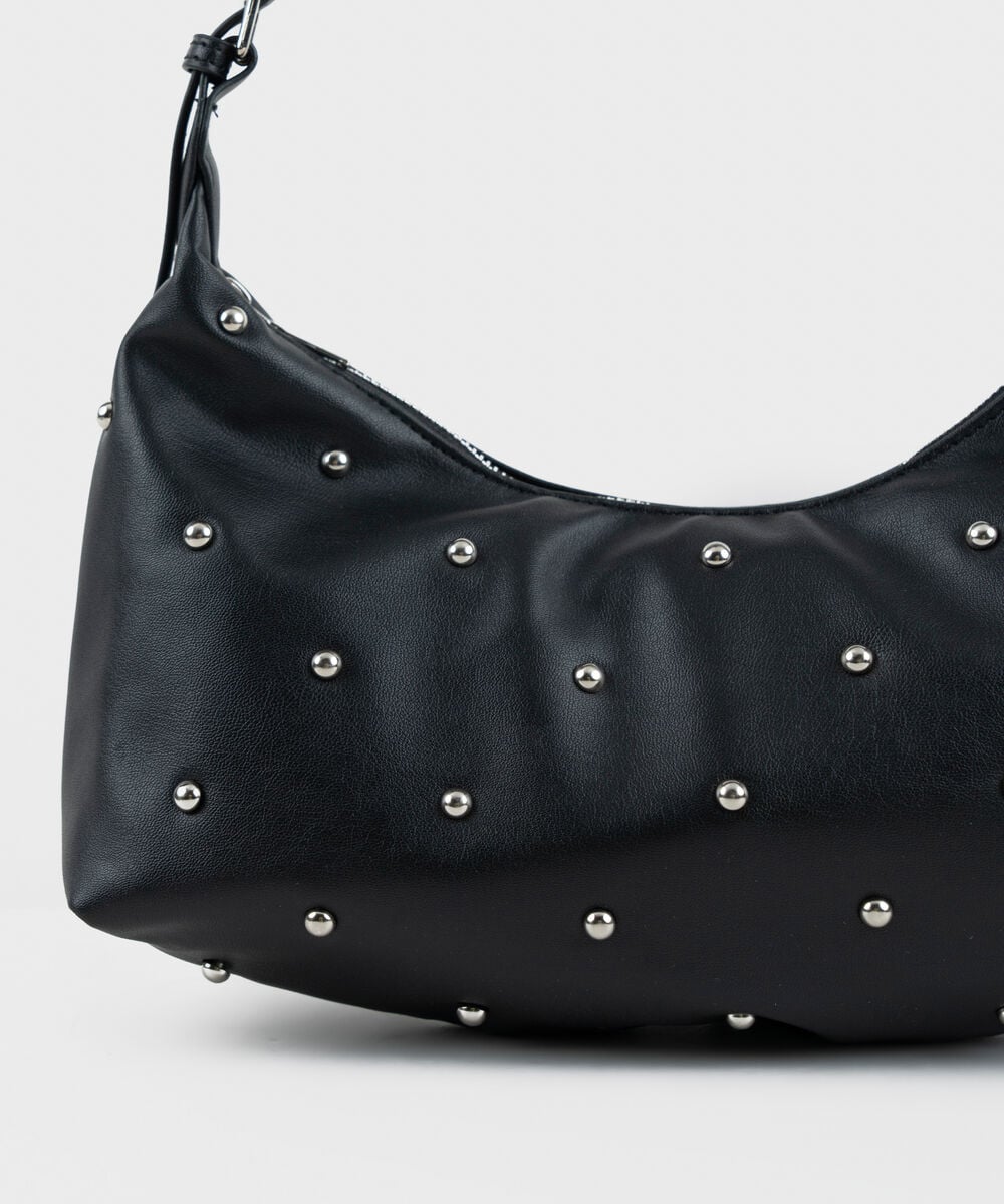 Women's Black Studded Shoulder Bag