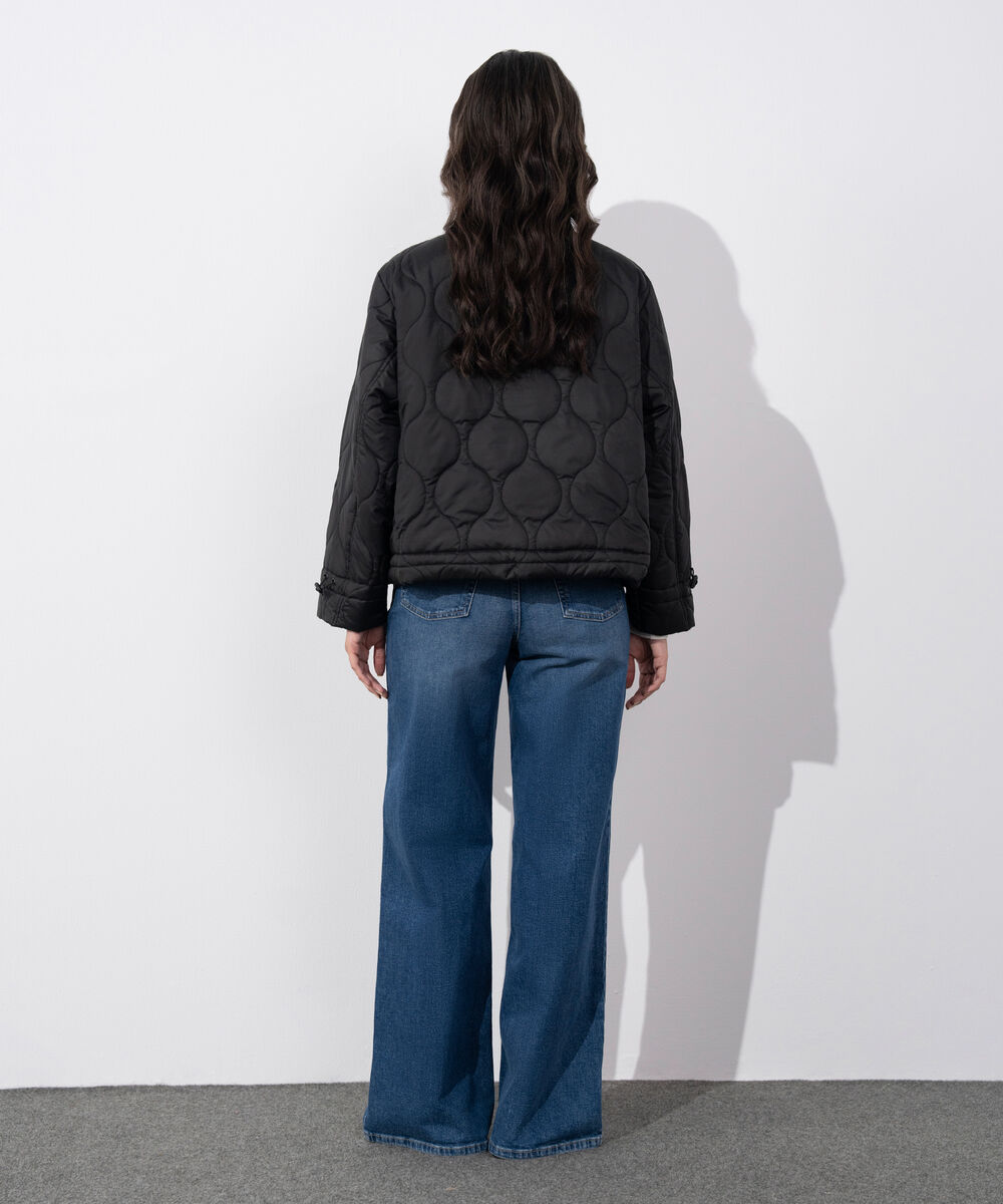 Women's Western Wear Black Water Repellent Quilted Puffer