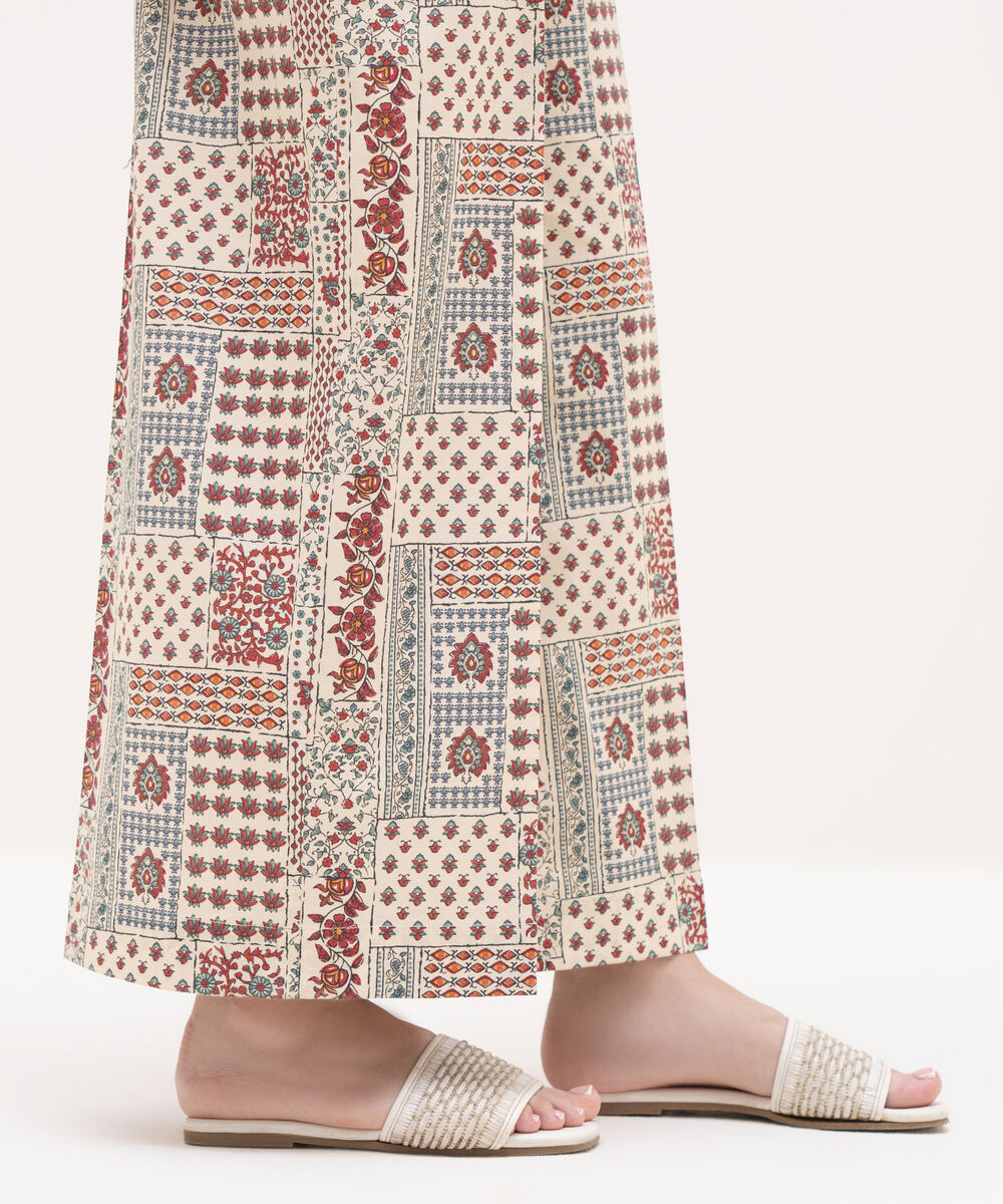 Women's RTW Cambric Beige Printed Culottes