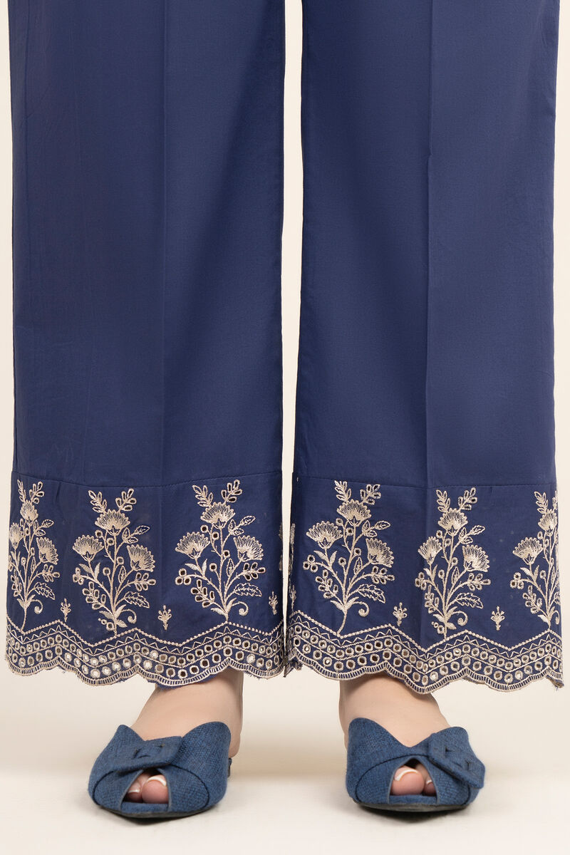 Embroidered Cambric Straight Pants