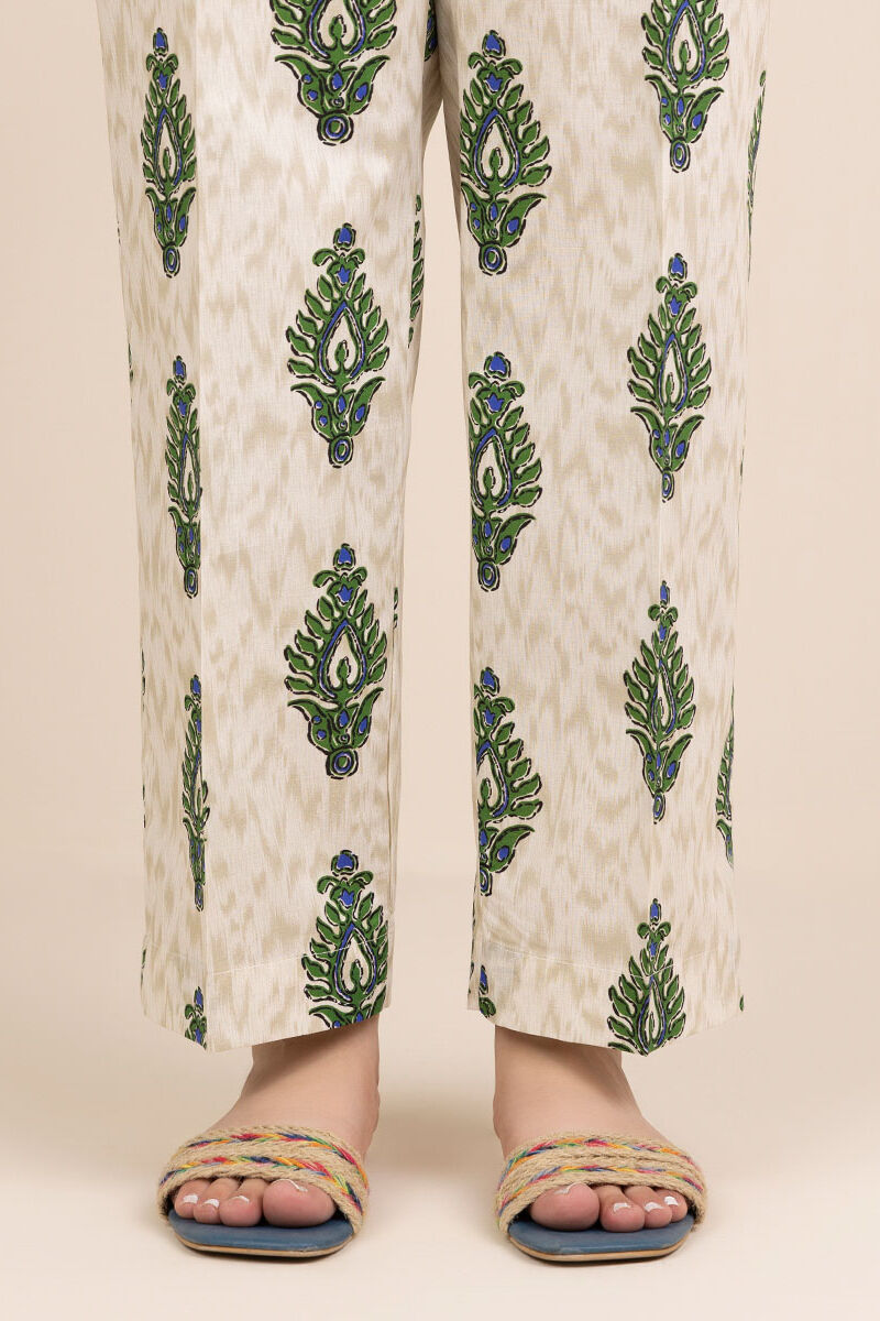 Printed Cambric Straight Pants
