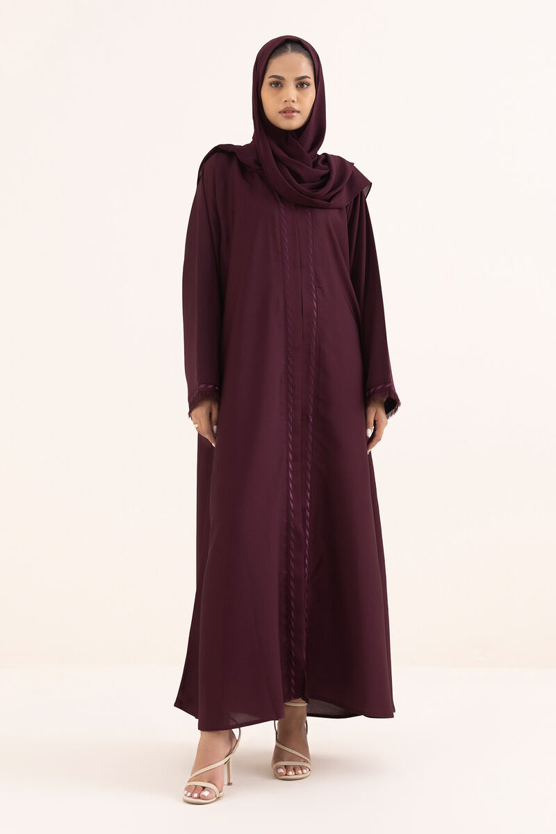 Embroidered Button Through Abaya