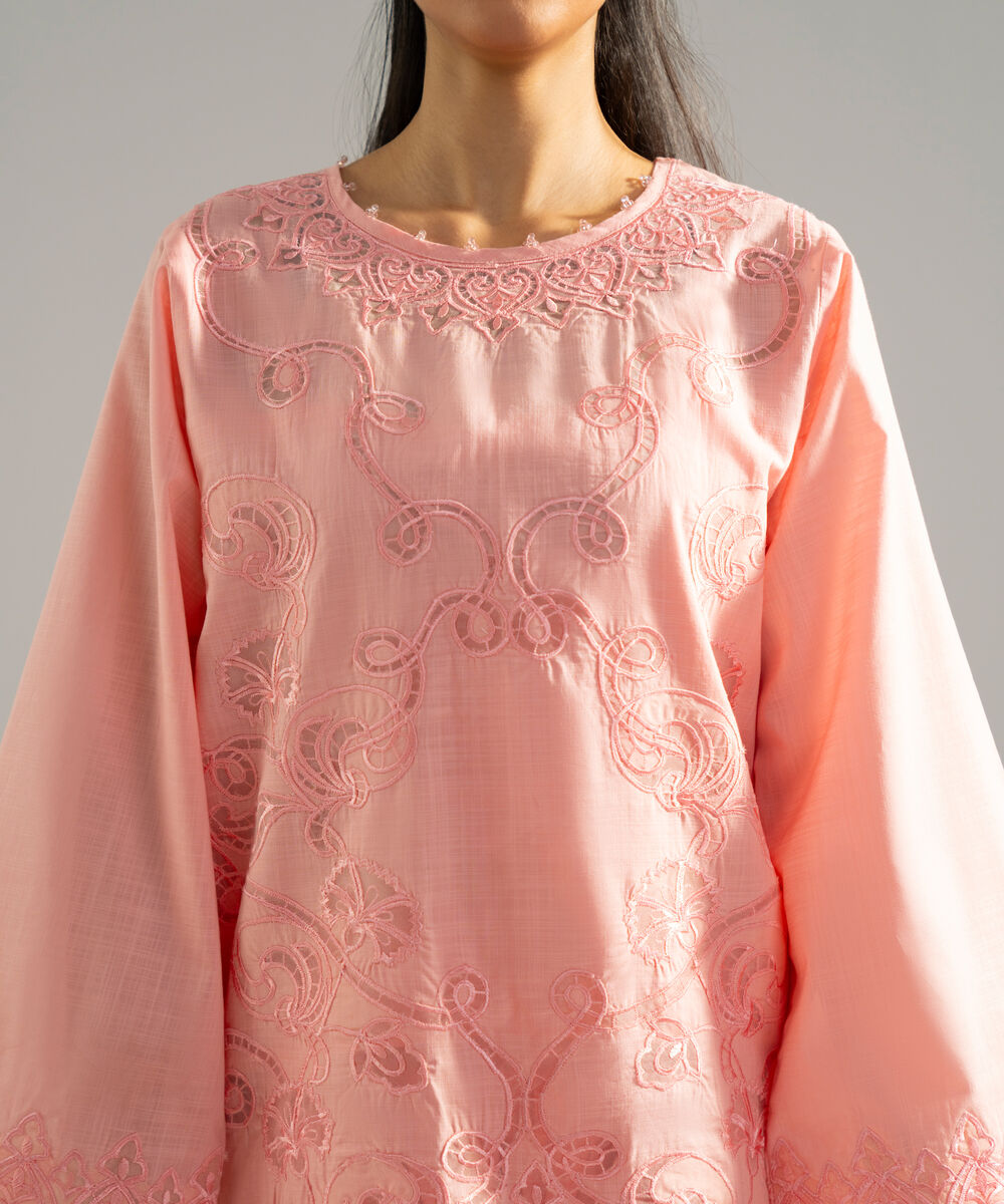 Women's RTW Cross Hatch Solid Embroidered Pink 2 Piece Suit