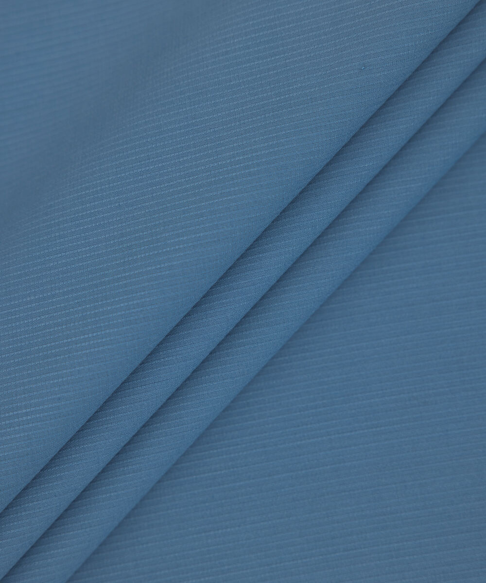 Men's Unstitched 2-Piece Premium Wash & Wear Dobby Medium Blue Suit