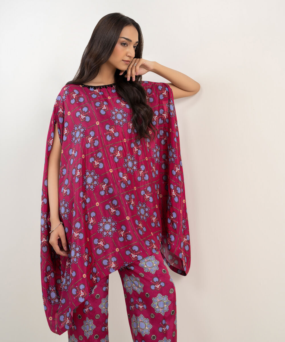 Women's RTW Habotia Grip Printed Purple 2 Piece Suit