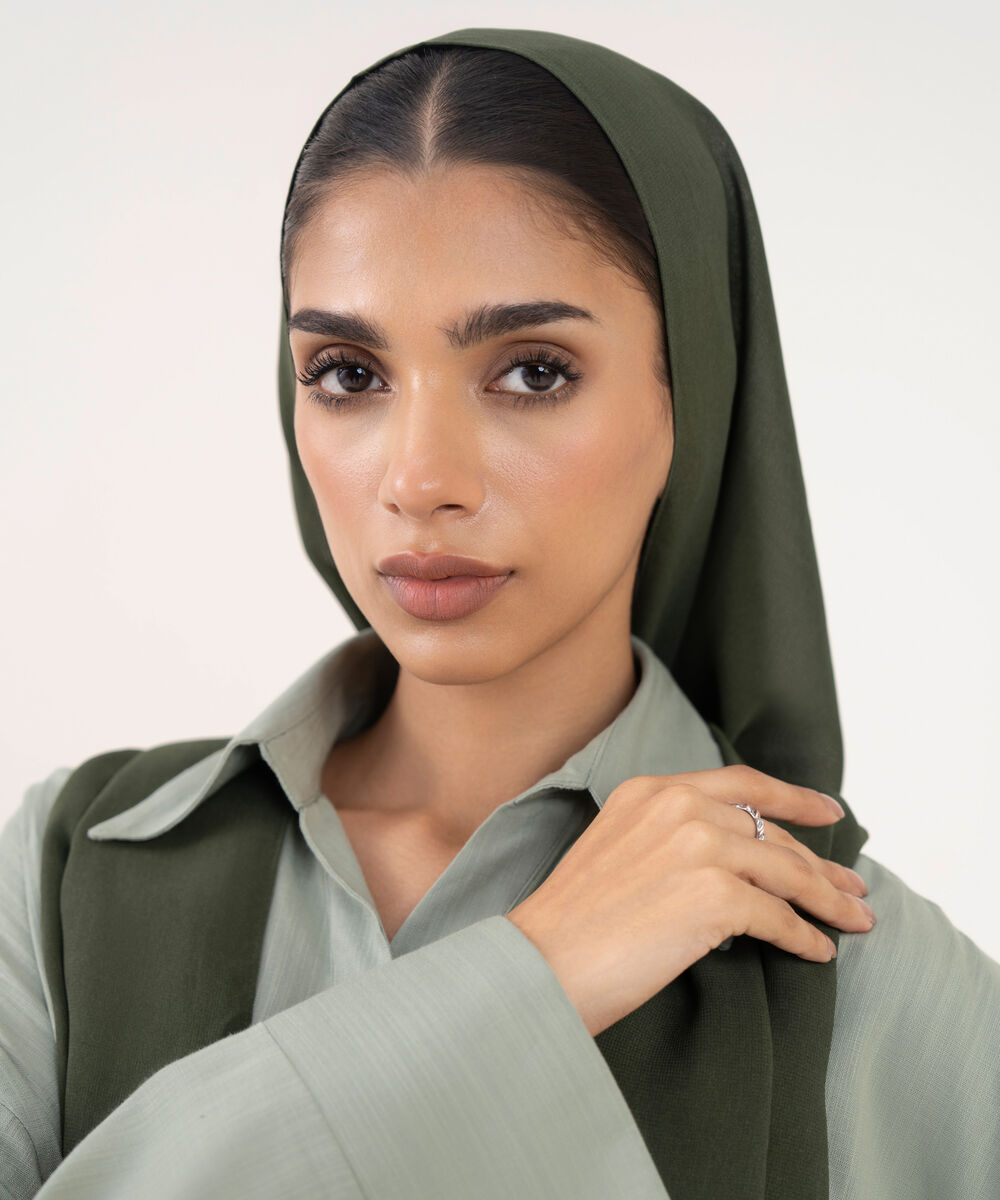 Women's Green Viscose Modest Wear Top