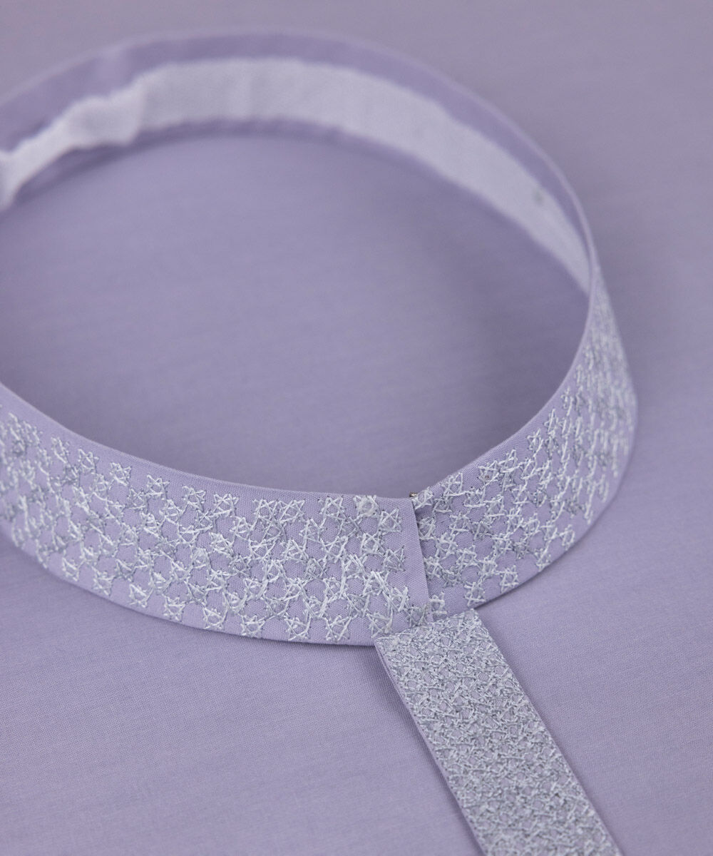 Men's Unstitched Premium Cotton Purple Full Suit Fabric