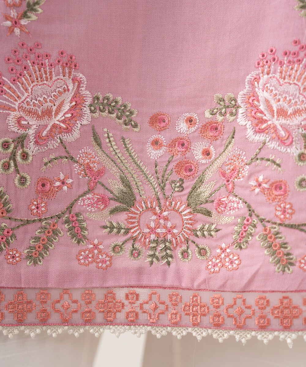 Women's RTW Khaddar Embroidered Pink 2 Piece Suit