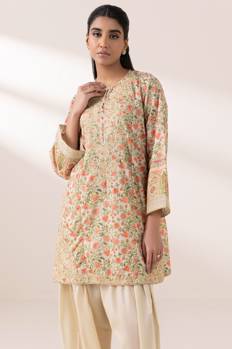 Embroidered Zari Lawn Shirt