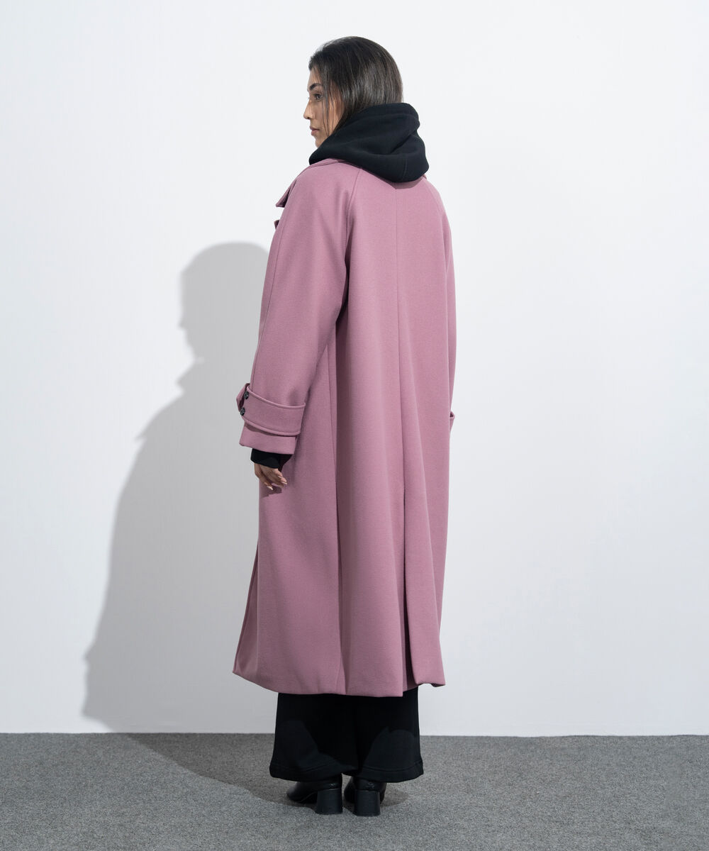 Women's Western Wear Pink Oversized Double Breasted Coat