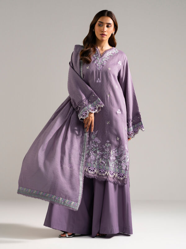 3 Piece - Embroidered Viscose Suit