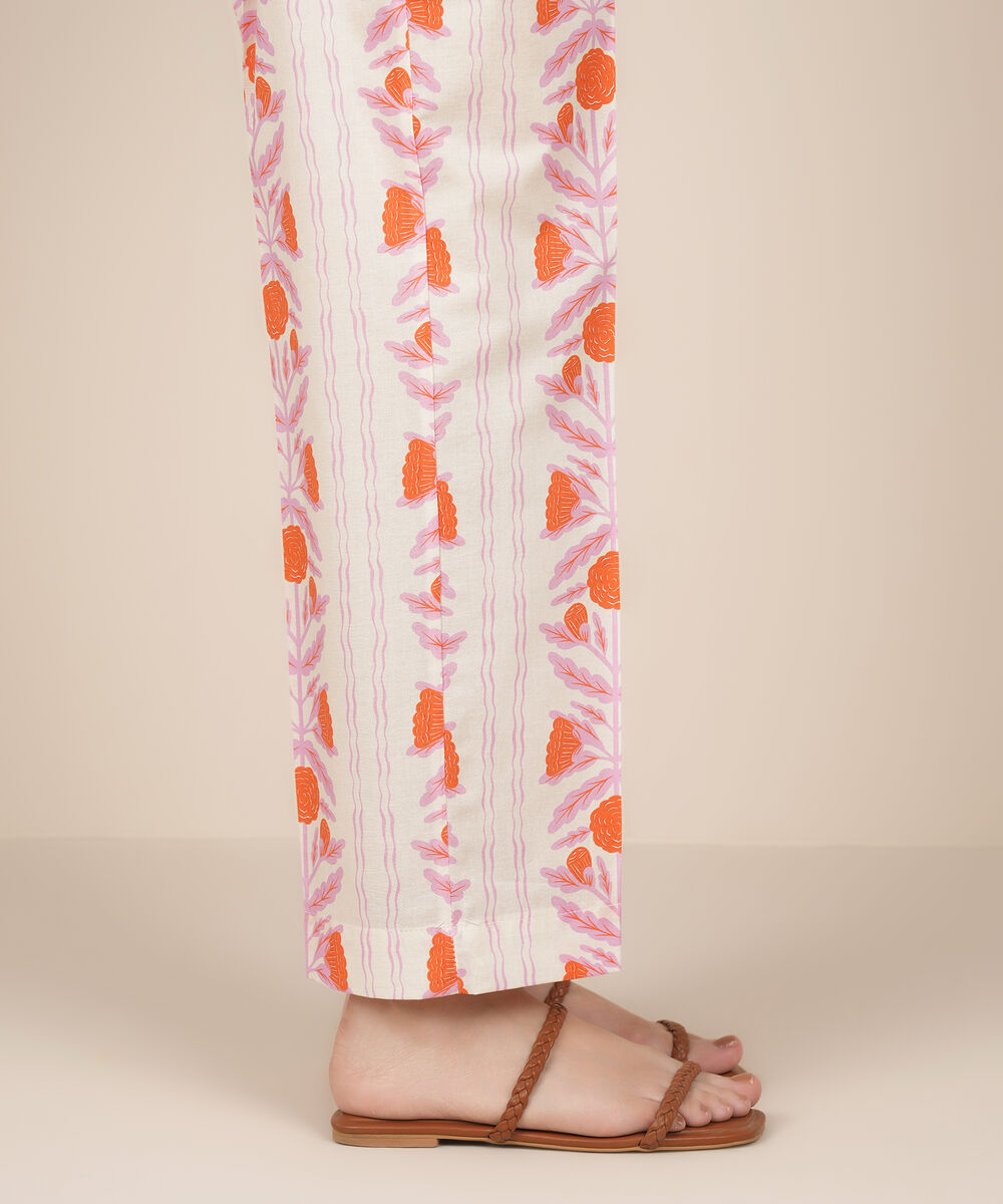 Women's RTW Cambric Multi Printed Straight Pants