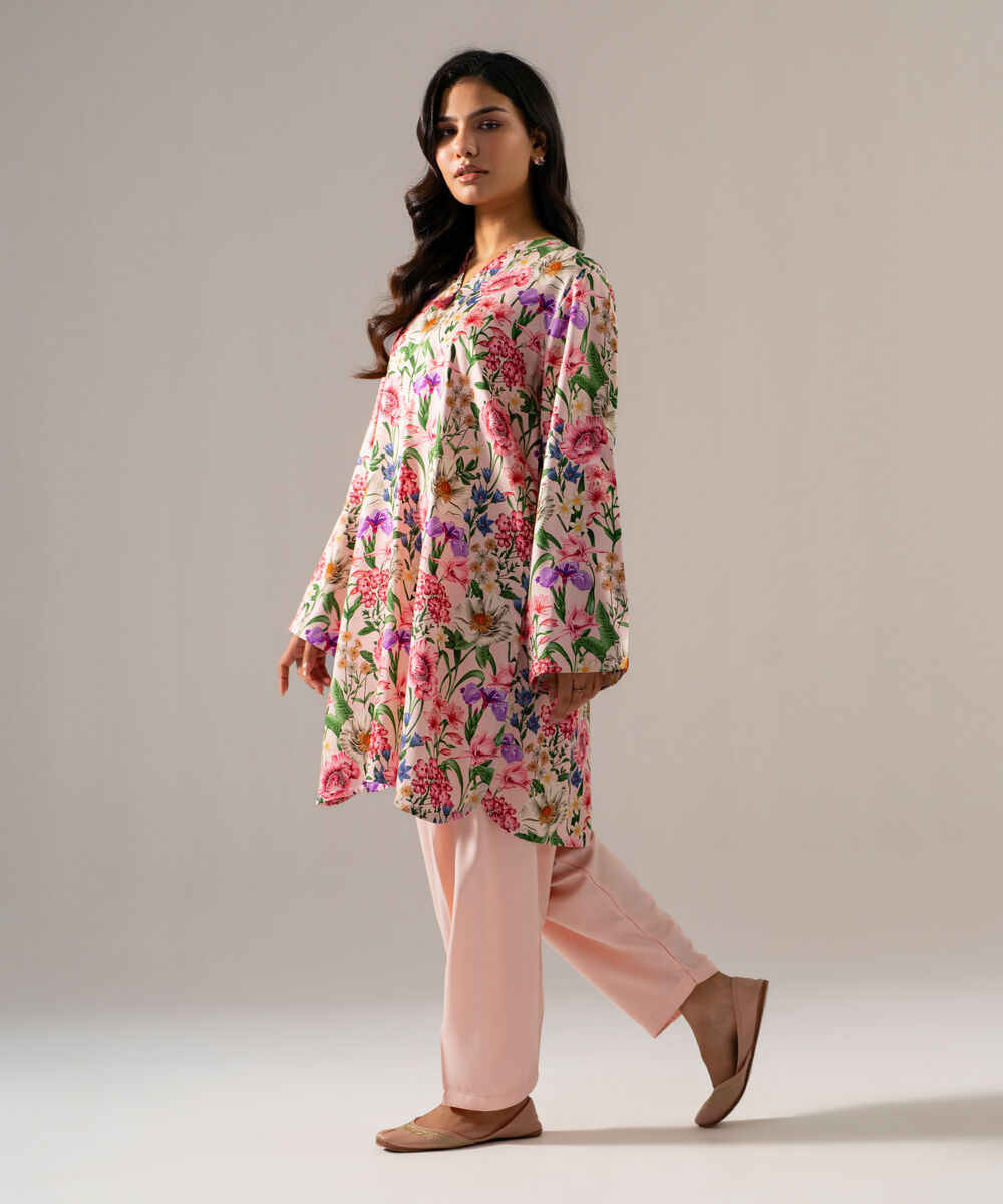 Women's RTW Viscose Marina Printed Pink 2 Piece Suit