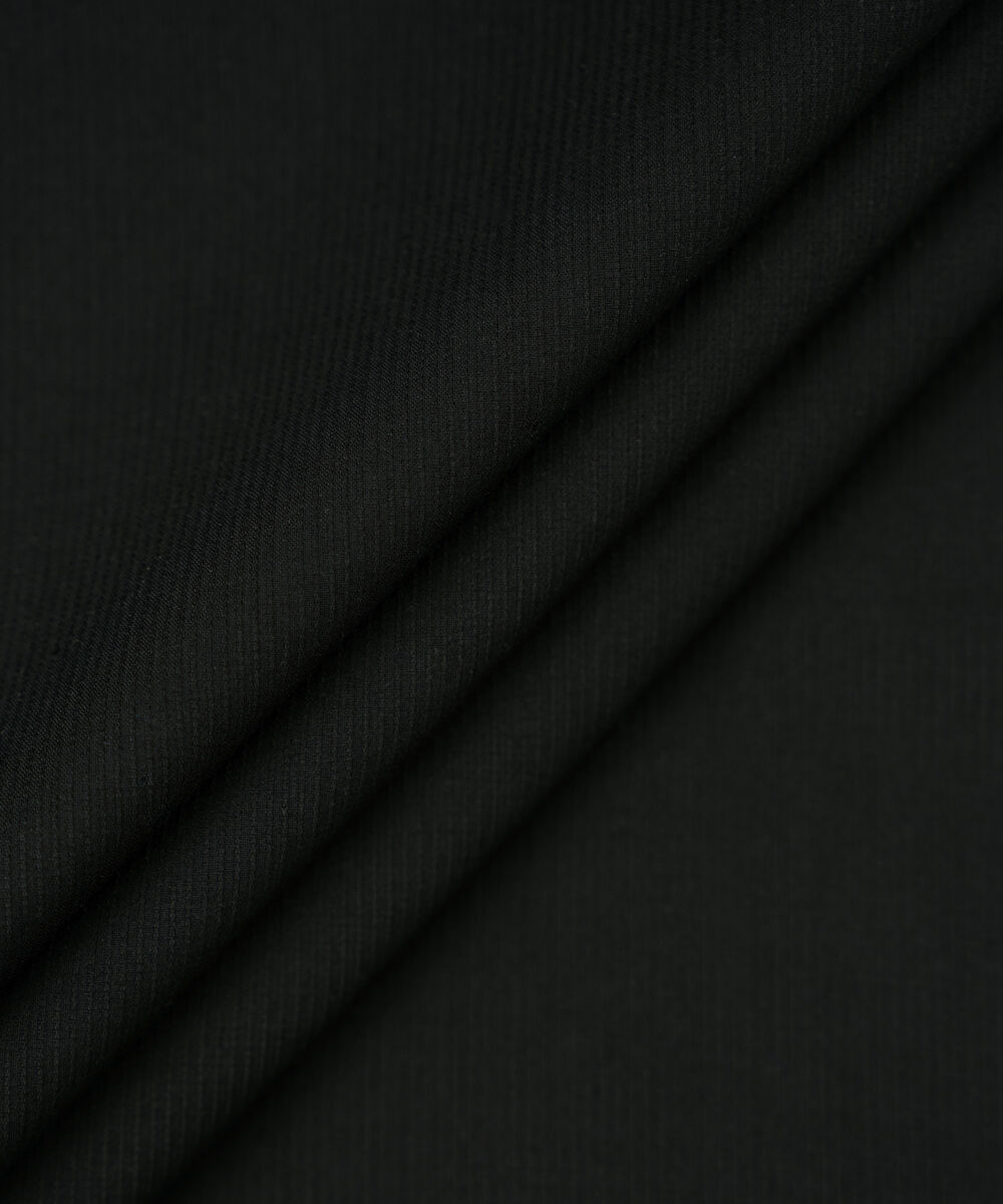 Men's Unstitched 2-Piece Premium Wash & Wear Dobby Black Suit