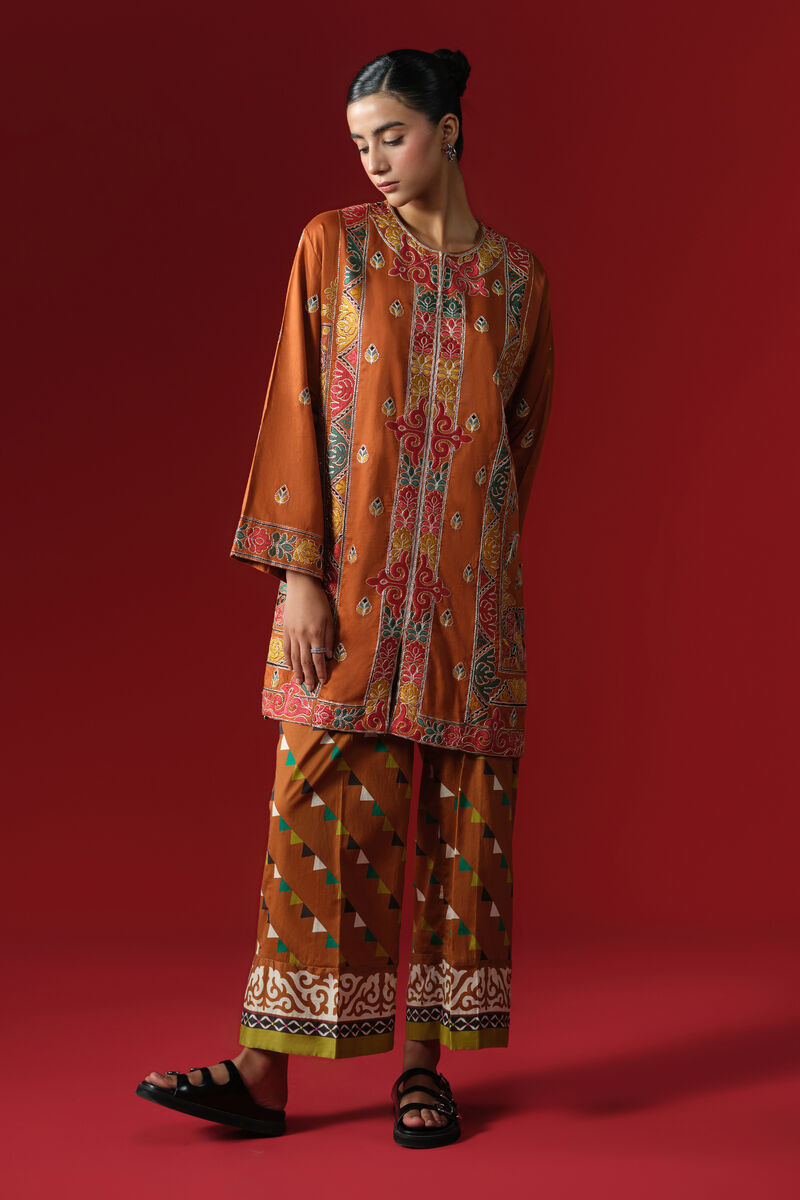 Embroidered Cotton Satin Shirt