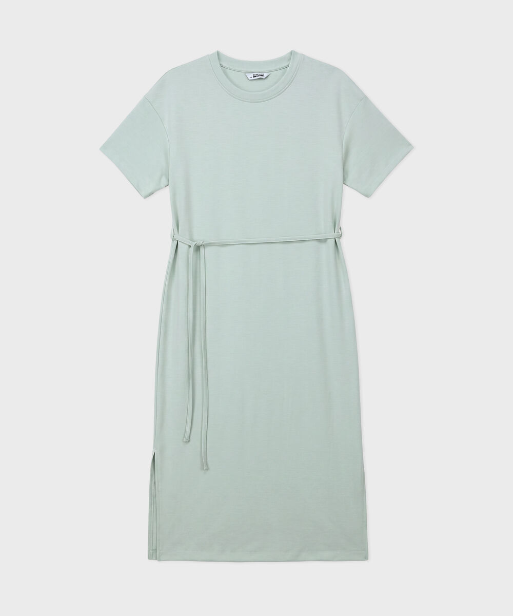 Softlux T-Shirt Dress With Belt — Sapphire